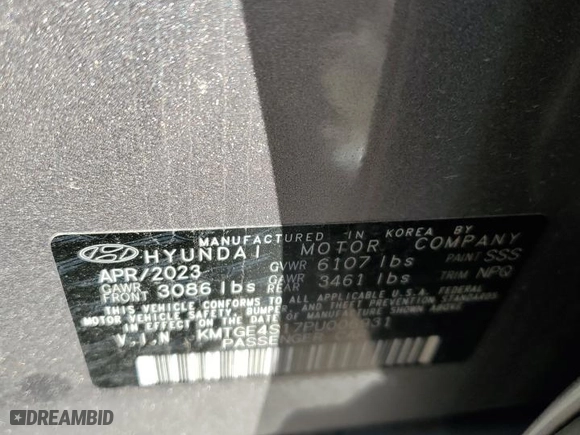 2023 Genesis Electrified G80 with VIN KMTGE4S17PU006931, listed as a Copart auction lot 47112485 with 3,454 mi miles and Non Repairable. Bid and sale history available at carsss.com. Image 13.