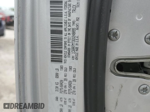 2016 Ram 1500 Sport with VIN 1C6RR7MT3GS248095, listed as a Copart auction lot 54611345 with 204,822 mi miles and Salvage title. Bid and sale history available at DreamBid. Image 13.