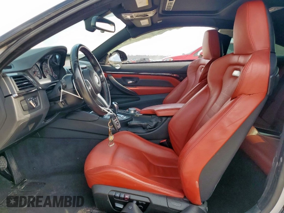 2015 BMW M4 with VIN WBS3R9C5XFK332533, listed as a Copart auction lot 57030615 with 97,739 mi miles and Salvage title. Bid and sale history available at DreamBid. Image 7.