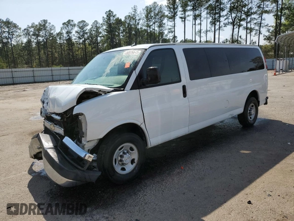 2013 Chevrolet Express Passenger LT with VIN 1GAZG1FG5D1181571, listed as a Copart auction lot 50826845 with 335,540 mi miles and Salvage title. Bid and sale history available at DreamBid. Image 1.