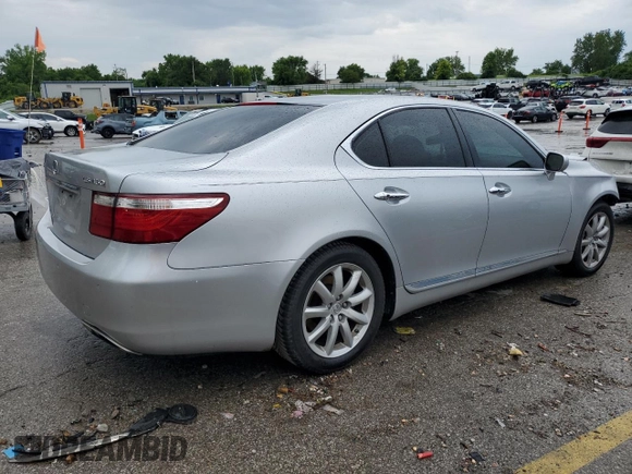 2007 Lexus LS 460 with VIN JTHBL46FX75031383, listed as a Copart auction lot 59386745 with Not provided miles and Salvage title. Bid and sale history available at DreamBid. Image 3.