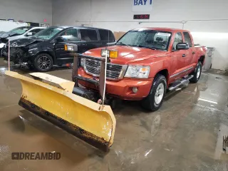2008 Dodge Dakota Laramie with VIN 1D7HW58N58S613008, listed as a Copart auction lot 48866005 with 197,542 mi miles and Salvage Title. Bid and sale history available at carsss.com. Image 1.