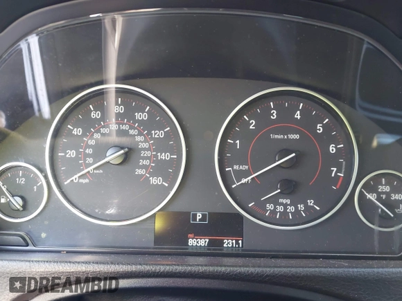 2016 BMW 3 Series 328i with VIN WBA8E9G51GNT43467, listed as a IAAI auction lot 41963657 with 89,387 mi miles. Bid and sale history available at carsss.com. Image 7.
