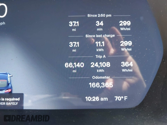 2014 Tesla Model S 60 with VIN 5YJSA1H17EFP65983, listed as a IAAI auction lot 42399288 with 166,365 mi miles and . Bid and sale history available at DreamBid. Image 16.