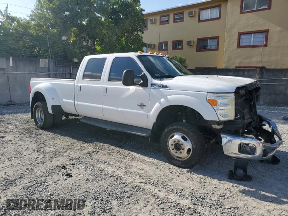 2015 Ford F-350 Lariat with VIN 1FT8W3DTXFEA10084, listed as a Copart auction lot 56049975 with Not provided miles and Salvage title. Bid and sale history available at DreamBid. Image 4.