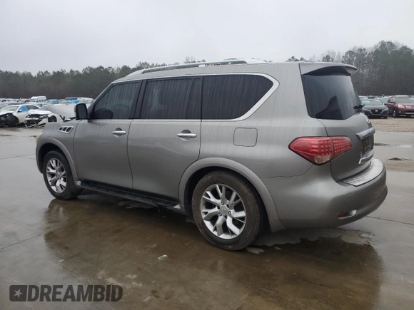 2012 Infiniti QX56 8-passenger with VIN JN8AZ2ND5C9715426, listed as a Copart auction lot 44951355 with 0 mi miles and Salvage Title. Bid and sale history available at carsss.com. Image 2.