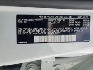 2020 Volvo V60 Momentum with VIN YV1102EK7L2389572, listed as a Copart auction lot 87006934 with 34,798 mi miles and Salvage Title. Bid and sale history available at carsss.com. Image 12.