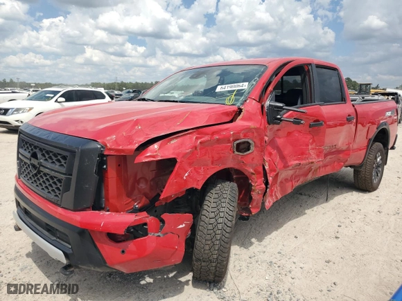 2024 Nissan Titan XD PRO-4X with VIN 1N6AA1FB9RN110722, listed as a Copart auction lot 64190064 with NaN miles and Salvage Title. Bid and sale history available at carsss.com. Image 1.