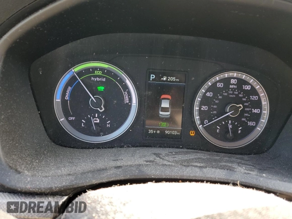 2018 Hyundai Sonata Hybrid SE with VIN KMHE24L3XJA078631, listed as a Copart auction lot 43017925 with 90,103 mi miles and Salvage Title. Bid and sale history available at carsss.com. Image 9.