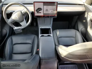 2021 Tesla Model Y Long Range with VIN 5YJYGAEE5MF211422, listed as a Copart auction lot 50157885 with 43,415 mi miles and Salvage Title. Bid and sale history available at carsss.com. Image 8.
