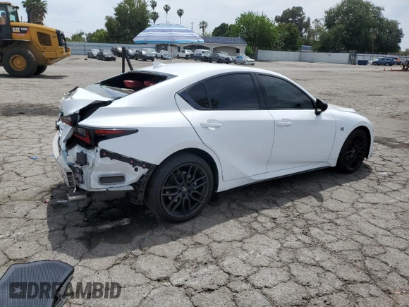2024 Lexus IS 350 F Sport with VIN JTHGZ1B29R5073827, listed as a Copart auction lot 55848125 with 10,455 mi miles and Salvage title. Bid and sale history available at DreamBid. Image 3.