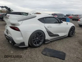 2023 Toyota GR Supra 3.0 with VIN WZ1DB0G09PW061258, listed as a Copart auction lot 77875554 with 0 mi miles and Salvage Title. Bid and sale history available at carsss.com. Image 3.