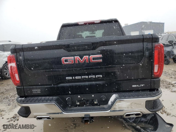 2021 GMC Sierra 1500 SLT with VIN 3GTU9DET4MG373657, listed as a Copart auction lot 46141295 with 0 mi miles and Salvage Title. Bid and sale history available at carsss.com. Image 6.