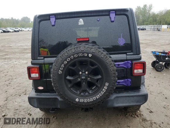 2020 Jeep Wrangler Unlimited Sport S with VIN 1C4HJXDG7LW170227, listed as a Copart auction lot 54739265 with 54,016 mi miles and Salvage title. Bid and sale history available at DreamBid. Image 6.