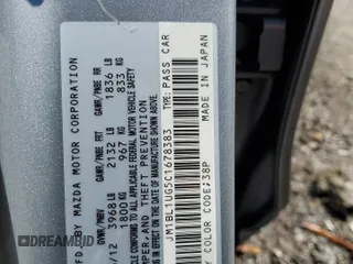 2012 Mazda Mazda3 i Sport with VIN JM1BL1UG5C1678383, listed as a Copart auction lot 47956725 with 95,697 mi miles and Salvage Title. Bid and sale history available at carsss.com. Image 13.
