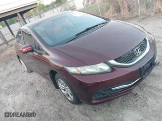 2014 Honda Civic Sedan LX with VIN 19XFB2F55EE016860, listed as a IAAI auction lot 42037182 with 126,602 mi miles. Bid and sale history available at carsss.com. Image 1.