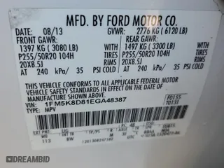 2014 Ford Explorer XLT with VIN 1FM5K8D81EGA48387, listed as a Copart auction lot 43701575 with 111,753 mi miles and Clean Title. Bid and sale history available at carsss.com. Image 13.