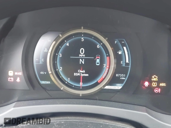 2015 Lexus IS 350 with VIN JTHBE1D20F5019251, listed as a IAAI auction lot 41250626 with 87,351 mi miles and . Bid and sale history available at DreamBid. Image 7.