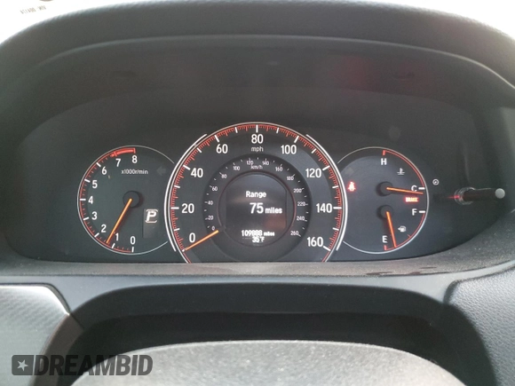 2016 Honda Accord Touring with VIN 1HGCT2B03GA004174, listed as a Copart auction lot 44200755 with 109,888 mi miles and Salvage Title. Bid and sale history available at DreamBid. Image 9.