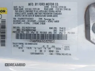 2015 Ford Mustang GT z VIN 1FA6P8CF7F5423051, wystawiony jako IAAI lot #42142850 z przebiegiem 105 879 mil mil oraz . Historia ofert i sprzedaży dostępna na DreamBid. Obrazek 9.