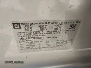 2017 Chevrolet Silverado 1500 LTZ with VIN 3GCUKSEC5HG380888, listed as a IAAI auction lot 41860768 with 78,455 mi miles and . Bid and sale history available at DreamBid. Image 9.