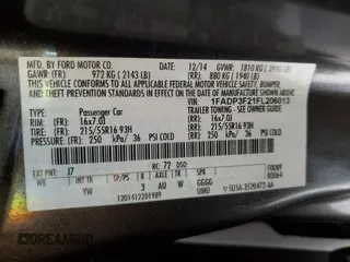 2015 Ford Focus SE с VIN 1FADP3F21FL206013, выставлен на аукционе Copart как лот 55521175 с пробегом 100 590 миль миль и Чистый • Clean title. История ставок и продаж доступна на DreamBid. Изображение 12.