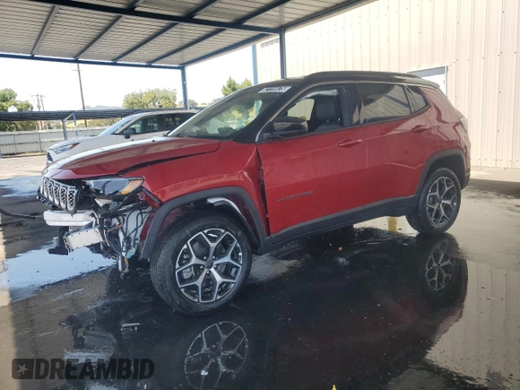 2025 Jeep Compass Limited with VIN 3C4NJDCN7ST600361, listed as a Copart auction lot 62114475 with 180 mi miles and Salvage title. Bid and sale history available at DreamBid. Image 1.