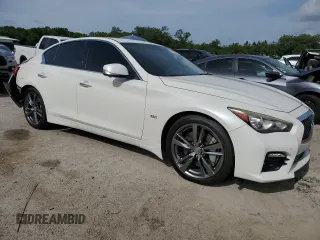 2017 Infiniti Q50 Premium with VIN JN1EV7AP4HM732408, listed as a Copart auction lot 58700435 with 103,304 mi miles and Salvage title. Bid and sale history available at DreamBid. Image 4.