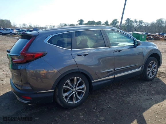 2021 Honda CR-V Touring with VIN 2HKRW2H9XMH645901, listed as a IAAI auction lot 41870446 with 22,996 mi miles. Bid and sale history available at carsss.com. Image 4.