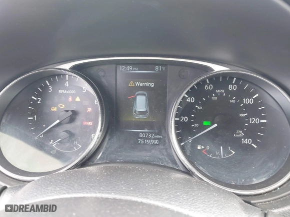 2016 Nissan Rogue S with VIN KNMAT2MV7GP736514, listed as a IAAI auction lot 41901246 with 80,732 mi miles. Bid and sale history available at carsss.com. Image 7.