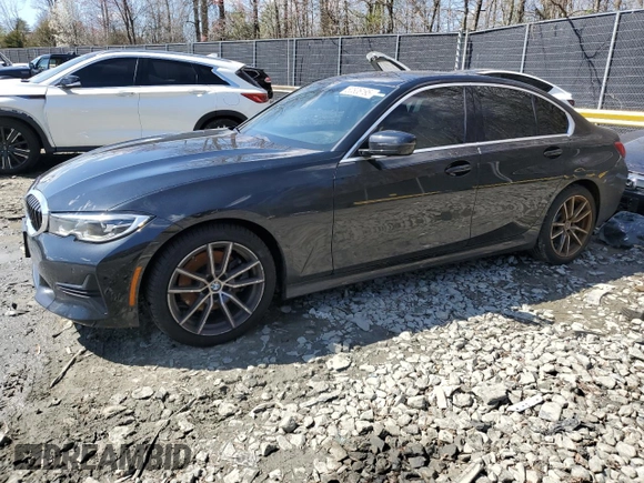 2019 BMW 3 Series 330i with VIN 3MW5R1J5XK8B00074, listed as a Copart auction lot 50806195 with 77,777 mi miles and Salvage Title. Bid and sale history available at carsss.com. Image 1.