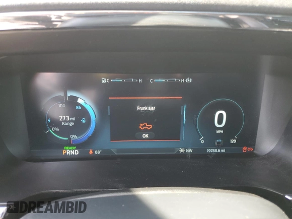 2023 Ford F-150 Lightning Pro with VIN 1FT6W1EVXPWG44972, listed as a Copart auction lot 60303485 with 19,788 mi miles and Salvage title. Bid and sale history available at DreamBid. Image 9.