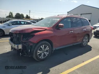 2019 Nissan Pathfinder SV with VIN 5N1DR2MM2KC589209, listed as a Copart auction lot 60813975 with 108,866 mi miles and Salvage title. Bid and sale history available at DreamBid. Image 1.