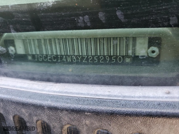 2000 Chevrolet Silverado 1500 with VIN 1GCEC14W3YZ252950, listed as a Copart auction lot 78187184 with 184,351 mi miles and Salvage Title. Bid and sale history available at carsss.com. Image 12.