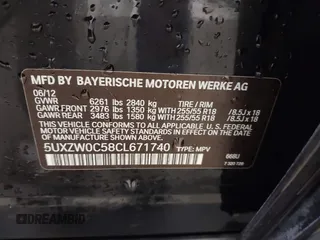 2012 BMW X5 35d z VIN 5UXZW0C58CL671740, wystawiony jako IAAI lot #41158203 z przebiegiem 97 451 mil mil oraz . Historia ofert i sprzedaży dostępna na DreamBid. Obrazek 9.