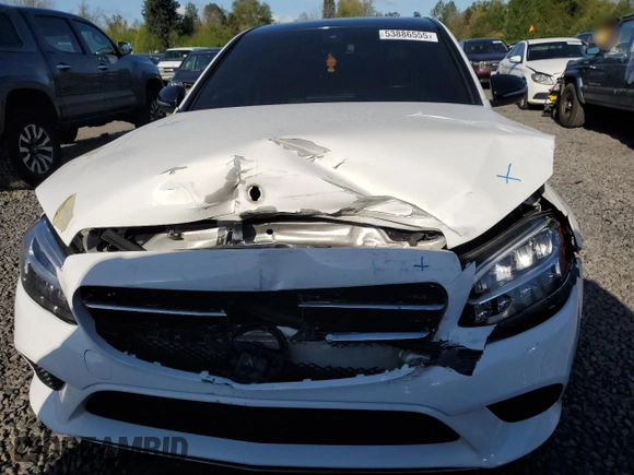 2019 Mercedes-Benz C 300 with VIN 55SWF8DB6KU286703, listed as a Copart auction lot 53886555 with Not provided miles and Salvage title. Bid and sale history available at DreamBid. Image 5.