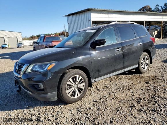 2017 Nissan Pathfinder SV with VIN 5N1DR2MN4HC637021, listed as a Copart auction lot 81121154 with 67,081 mi miles and Salvage Title. Bid and sale history available at carsss.com. Image 1.