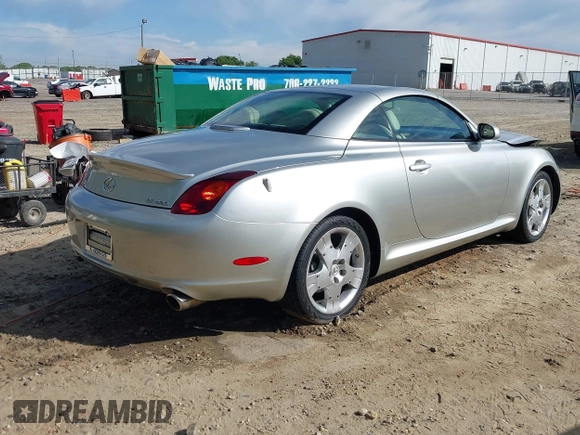 2004 Lexus SC with VIN JTHFN48YX40059526, listed as a IAAI auction lot 41973307 with 123,466 mi miles. Bid and sale history available at carsss.com. Image 4.