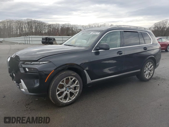 2025 BMW X7 xDrive40i with VIN 5UX23EM02S9W72422, listed as a Copart auction lot 51431985 with 0 mi miles and Clean Title. Bid and sale history available at carsss.com. Image 1.