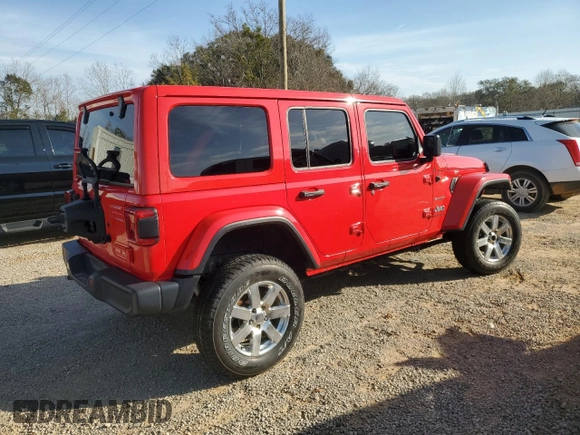 2018 Jeep Wrangler Unlimited Sahara with VIN 1C4HJXEG3JW124230, listed as a Copart auction lot 44401595 with 128,536 mi miles and Non Repairable. Bid and sale history available at carsss.com. Image 3.
