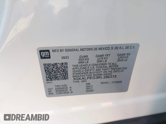 2024 GMC Terrain SLT with VIN 3GKALPEG3RL186373, listed as a IAAI auction lot 42348679 with 21,798 mi miles and . Bid and sale history available at DreamBid. Image 9.