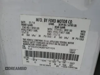 2014 Ford F-150 XL z VIN 1FTEX1CM2EFA71131, wystawiony jako Copart lot #59806735 z przebiegiem 187 170 mil mil oraz Czysty tytuł • Clean title. Historia ofert i sprzedaży dostępna na DreamBid. Obrazek 12.