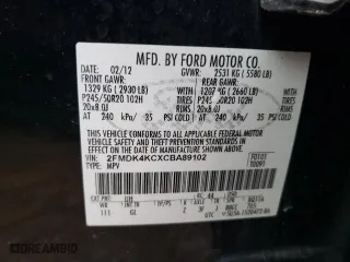 2012 Ford Edge Limited with VIN 2FMDK4KCXCBA89102, listed as a Copart auction lot 83919424 with 236,436 mi miles and Clean Title. Bid and sale history available at carsss.com. Image 13.