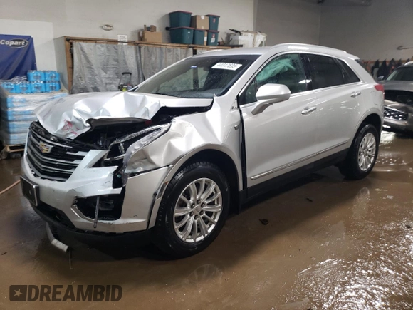 2018 Cadillac XT5 AWD with VIN 1GYKNBRS6JZ193224, listed as a Copart auction lot 44047695 with 105,654 mi miles and Salvage title. Bid and sale history available at DreamBid. Image 1.