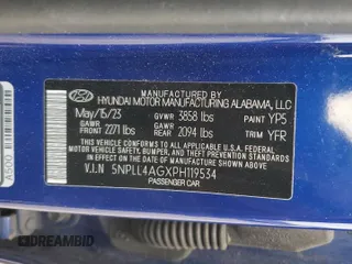 2023 Hyundai Elantra SE with VIN 5NPLL4AGXPH119534, listed as a Copart auction lot 43465045 with 68,128 mi miles and Salvage Title. Bid and sale history available at DreamBid. Image 13.