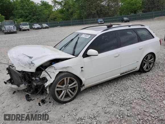 2007 Audi A4 2.0T with VIN WAUSF78E27A172158, listed as a Copart auction lot 57166835 with 217,654 mi miles and Salvage title. Bid and sale history available at DreamBid. Image 1.
