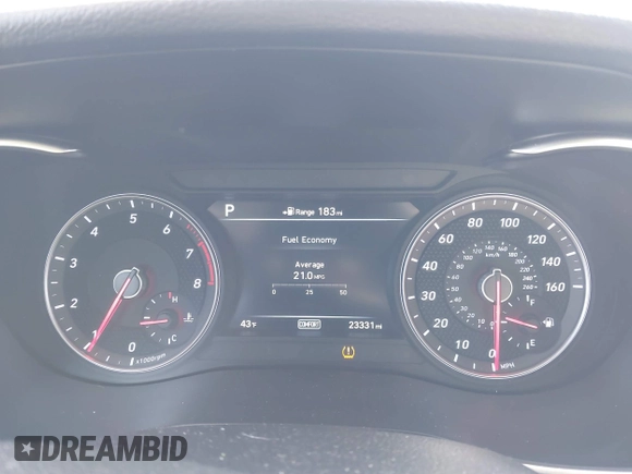 2019 Genesis G70 2.0T Advanced with VIN KMTG64LA0KU036566, listed as a IAAI auction lot 41263302 with 23,331 mi miles. Bid and sale history available at carsss.com. Image 7.