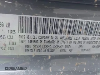 2019 Jeep Compass Limited with VIN 3C4NJCCB8KT793507, listed as a IAAI auction lot 41610732 with 114,794 mi miles. Bid and sale history available at carsss.com. Image 9.