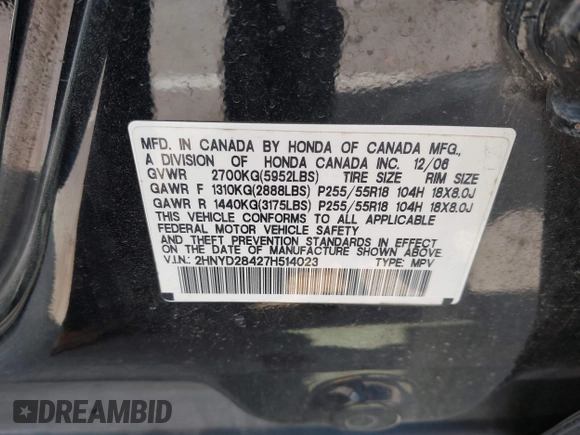 2007 Acura MDX Technology with VIN 2HNYD28427H514023, listed as a IAAI auction lot 42044821 with 213,334 mi miles and . Bid and sale history available at DreamBid. Image 9.