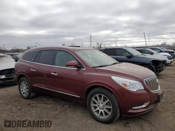 2016 Buick Enclave Leather with VIN 5GAKVBKD7GJ129414, listed as a Copart auction lot 80619034 with 141,253 mi miles and Salvage Title. Bid and sale history available at DreamBid. Image 4.